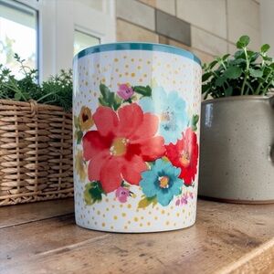 PIONEER WOMAN CERAMIC UTENSIL HOLDER SPOON CROCK KITCHEN COUNTER ORGANIZER